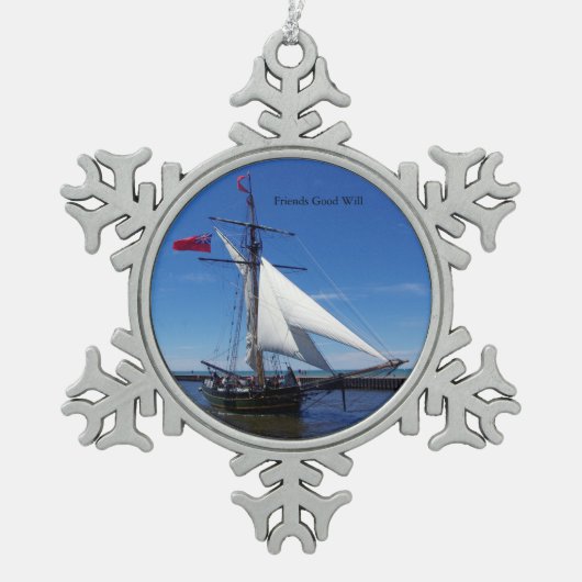 Friends Good Will ball of snowflake ornamet Tin Sneeuwvlok Ornament (Voorkant)