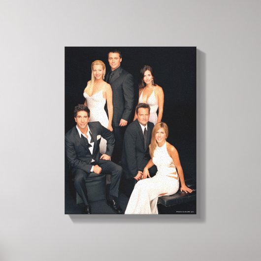 FRIENDS™ | Groep in zwart-wit formeel pak Canvas Afdruk (Voorkant)