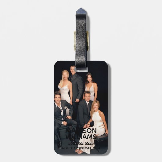 FRIENDS™ | Groep in zwart-wit — Formulier Draag Bagagelabel (Achterkant verticaal)