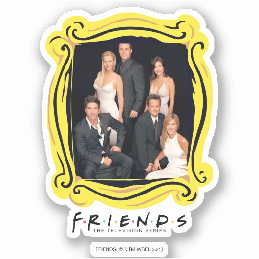 FRIENDS™ | Groep in zwart-wit — Formulier Draag Sticker (Voorkant)
