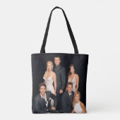 FRIENDS™ | Groep in zwart-wit — Formulier Draag Tote Bag (Achterkant)