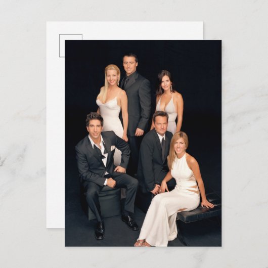 FRIENDS™ | Groep in zwart-wit — Formulier Draag Uitnodiging Briefkaart (Voorkant / Achterkant)