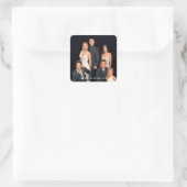 FRIENDS™ | Groep in zwart-wit — Formulier Draag Vierkante Sticker (Tas)