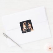 FRIENDS™ | Groep in zwart-wit — Formulier Draag Vierkante Sticker (Envelop)