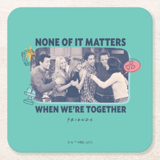 FRIENDS™ | Groepsknuffel Kartonnen Onderzetters (Voorkant)