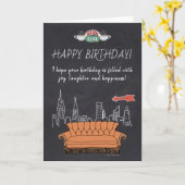 FRIENDS™ | Halthday Central Perk Chalkboard Kaart (Gele Bloem)