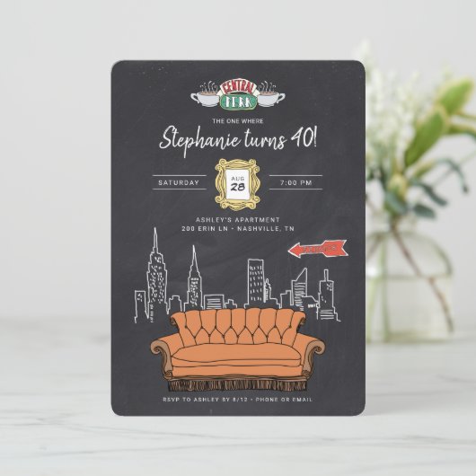 FRIENDS™ | Halthday Central Perk Chalkboard Kaart (Staand voorkant)