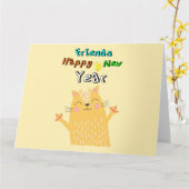 Friends Happy Nieuwjaar 1 januari jongstleden Kaart (Gele Bloem)