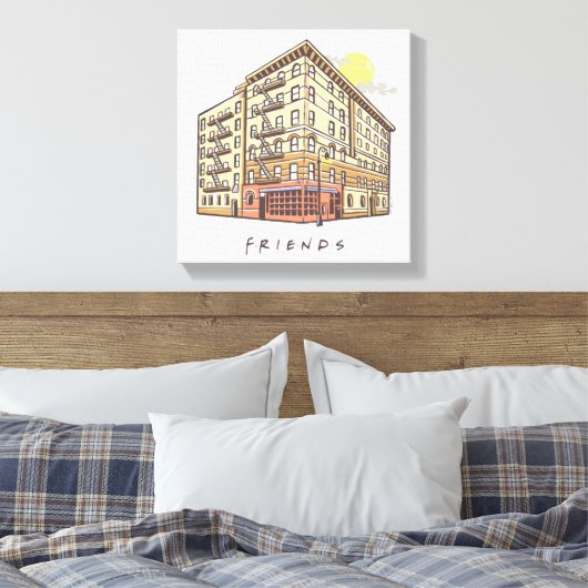 FRIENDS™ | Het Apartementengebouw van Monica Canvas Afdruk (Insitu (Slaapkamer))