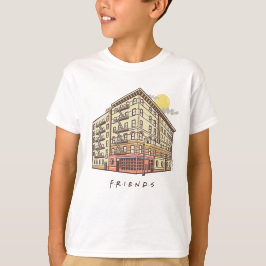 FRIENDS™ | Het Apartementengebouw van Monica T-shirt (Voorkant)