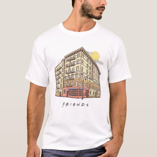 FRIENDS™ | Het Apartementengebouw van Monica T-shirt (Voorkant)