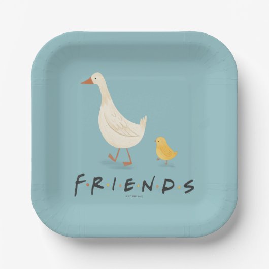 FRIENDS™ | Het Kuiken en de Eend Papieren Bordje (Voorkant)