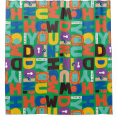 FRIENDS™ | Hoe je het levendige patroon doet Douchegordijn (Voorkant)