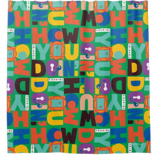 FRIENDS™ | Hoe je het levendige patroon doet Douchegordijn (Voorkant)