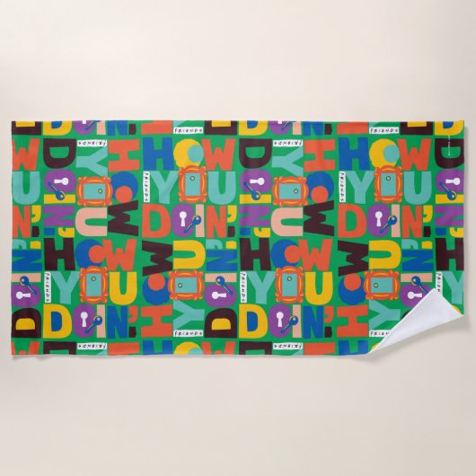 FRIENDS™ | Hoe je het levendige patroon doet Strandlaken (Voorkant)