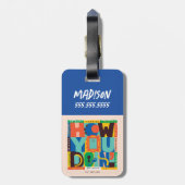 FRIENDS™ | Hoe u het doet" - Levendig grafisch Bagagelabel (Achterkant verticaal)