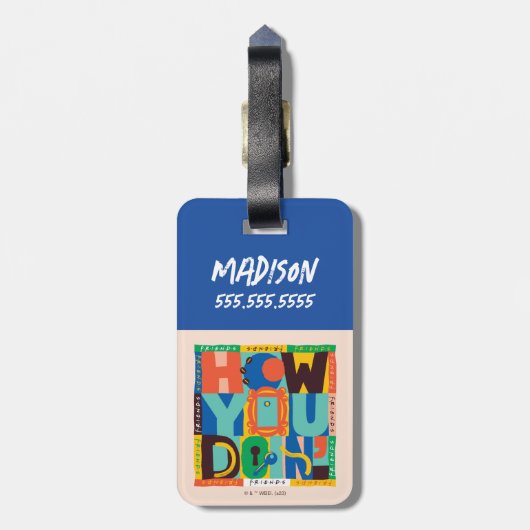 FRIENDS™ | Hoe u het doet" - Levendig grafisch Bagagelabel (Achterkant verticaal)