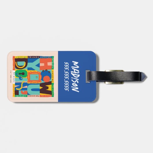 FRIENDS™ | Hoe u het doet" - Levendig grafisch Bagagelabel (Achterkant horizontaal)