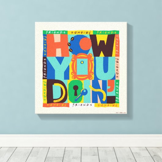 FRIENDS™ | Hoe u het doet" - Levendig grafisch Canvas Afdruk (Insitu (Houten vloer))
