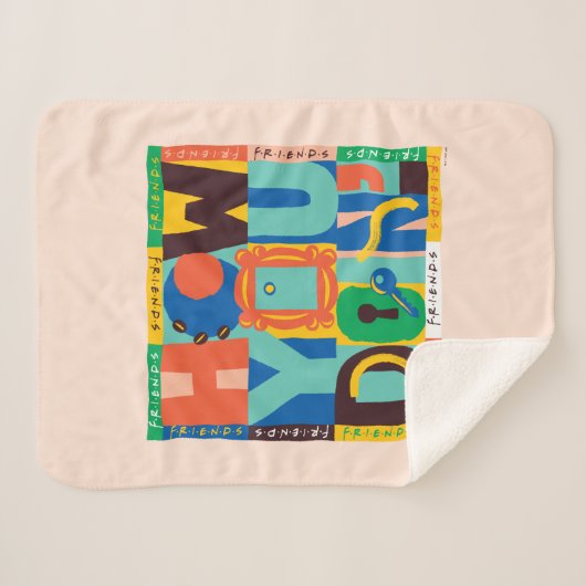 FRIENDS™ | Hoe u het doet" - Levendig grafisch Sherpa Deken (Voorkant (horizontaal))