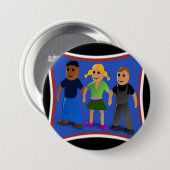 Friends Holding Hands - Ronde Button 7,6 Cm (Voorkant /achterkant)