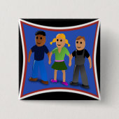 Friends Holding Hands - Vierkante Button 5,1 Cm (Voorkant)