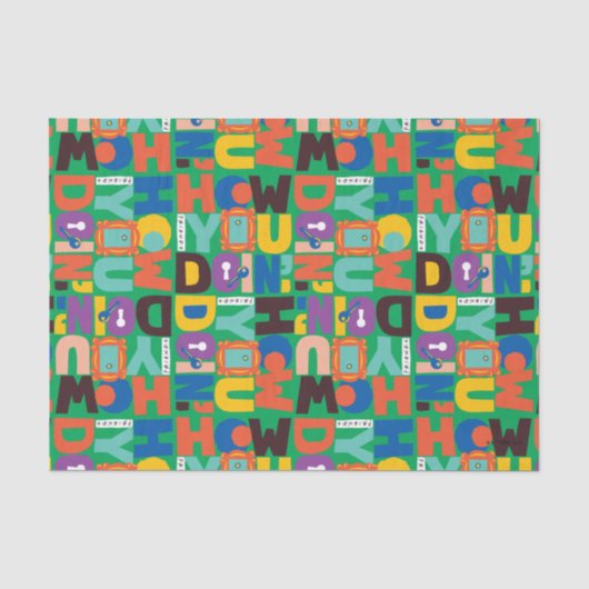 FRIENDS™ | How You Doin' Levendig Patroon Tissuepapier (Voorkant)