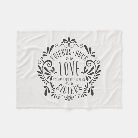 Friends Hugs Love Sisters Fleece Blanket (Voorkant (Horizontaal))