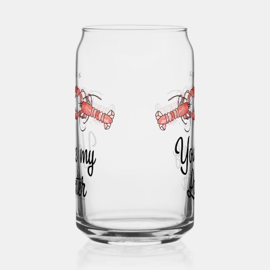 FRIENDS™ | Je bent mijn Lobster Waterverf Quote Blikvorm Glas (Rechts)