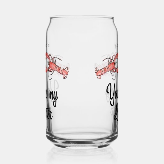 FRIENDS™ | Je bent mijn Lobster Waterverf Quote Blikvorm Glas (Links)