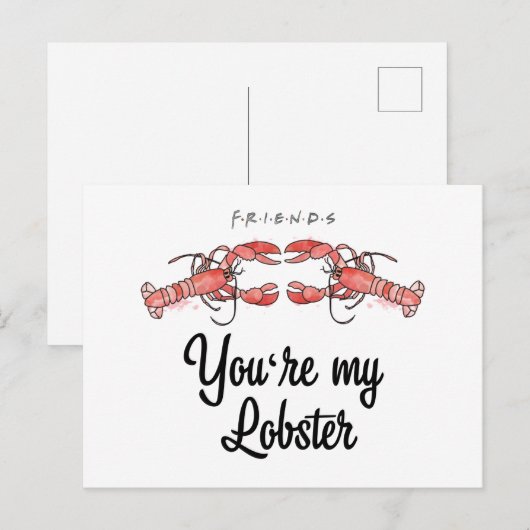 FRIENDS™ | Je bent mijn Lobster Waterverf Quote Uitnodiging Briefkaart (Voorkant / Achterkant)