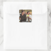 FRIENDS™ | Joey & Chandler Bang Vierkante Sticker (Tas)