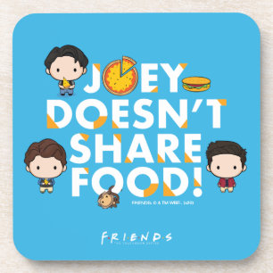 FRIENDS™   Joey Deelt Geen Eten Chibi Bier Onderzetter