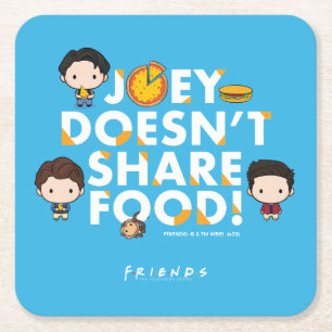 FRIENDS™   Joey Deelt Geen Eten Chibi Kartonnen Onderzetters