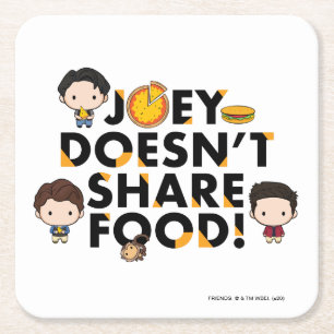 FRIENDS™   Joey Deelt Geen Eten Chibi Kartonnen Onderzetters