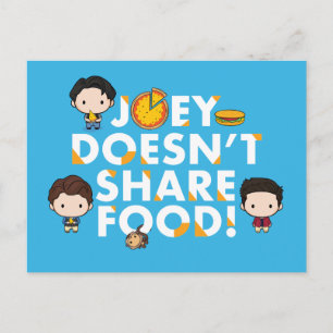 FRIENDS™   Joey Deelt Geen Eten Chibi Uitnodiging Briefkaart