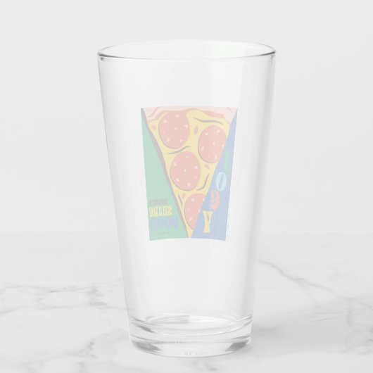FRIENDS™ | Joey deelt geen voedsel - Pizza Graphic Glas (Achterkant)