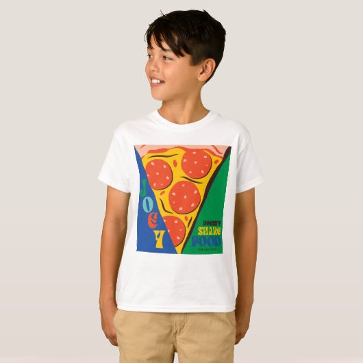 FRIENDS™ | Joey deelt geen voedsel - Pizza Graphic T-shirt (Voorkant volledig)