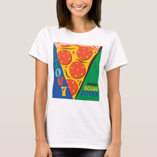 FRIENDS™ | Joey deelt geen voedsel - Pizza Graphic T-shirt (Voorkant)