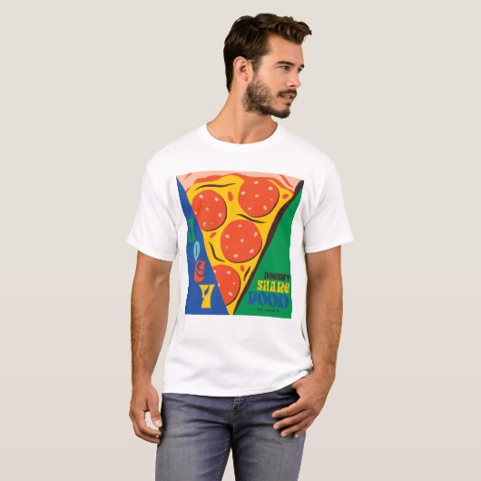 FRIENDS™ | Joey deelt geen voedsel - Pizza Graphic T-shirt (Voorkant volledig)