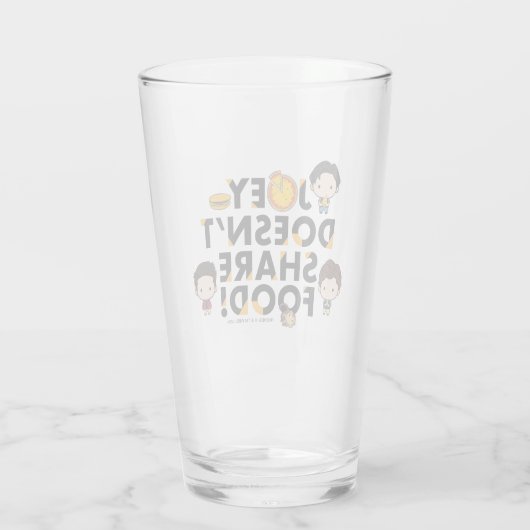 FRIENDS™ | Joey deelt geen voedselchibi Glas (Achterkant)