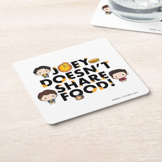 FRIENDS™ | Joey deelt geen voedselchibi Kartonnen Onderzetters (Schuin)