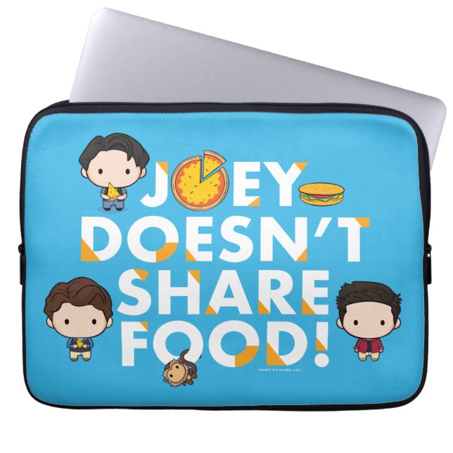 FRIENDS™ | Joey deelt geen voedselchibi Laptop Sleeve (Voorkant)