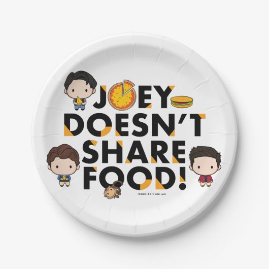 FRIENDS™ | Joey deelt geen voedselchibi Papieren Bordje (Voorkant)