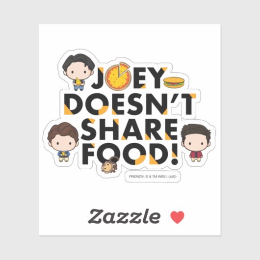 FRIENDS™ | Joey deelt geen voedselchibi Sticker (Vel)
