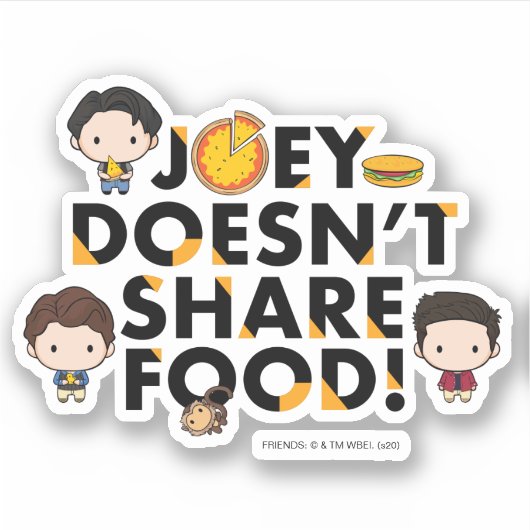 FRIENDS™ | Joey deelt geen voedselchibi Sticker (Voorkant)