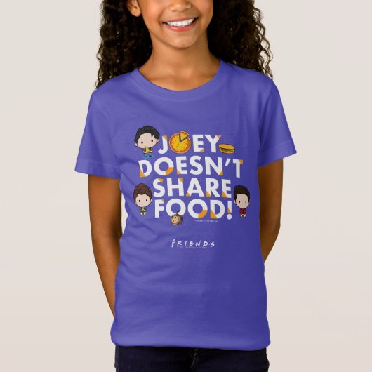FRIENDS™ | Joey deelt geen voedselchibi T-shirt (Voorkant)