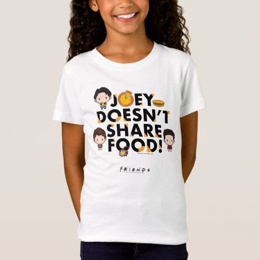 FRIENDS™ | Joey deelt geen voedselchibi T-shirt (Voorkant)