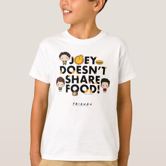 FRIENDS™ | Joey deelt geen voedselchibi T-shirt (Voorkant)