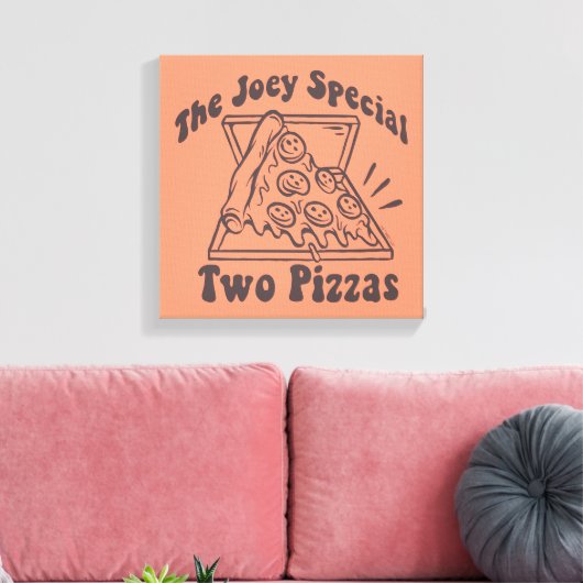 FRIENDS™ | Joey Pizza Quote Canvas Afdruk (Insitu (Woonkamer))